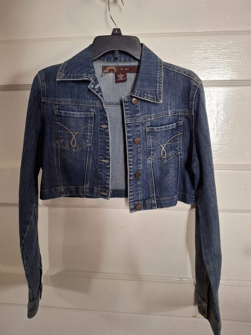 Cropped Women's Denim Jacket in Dark Blue - U.S. Polo Assn.